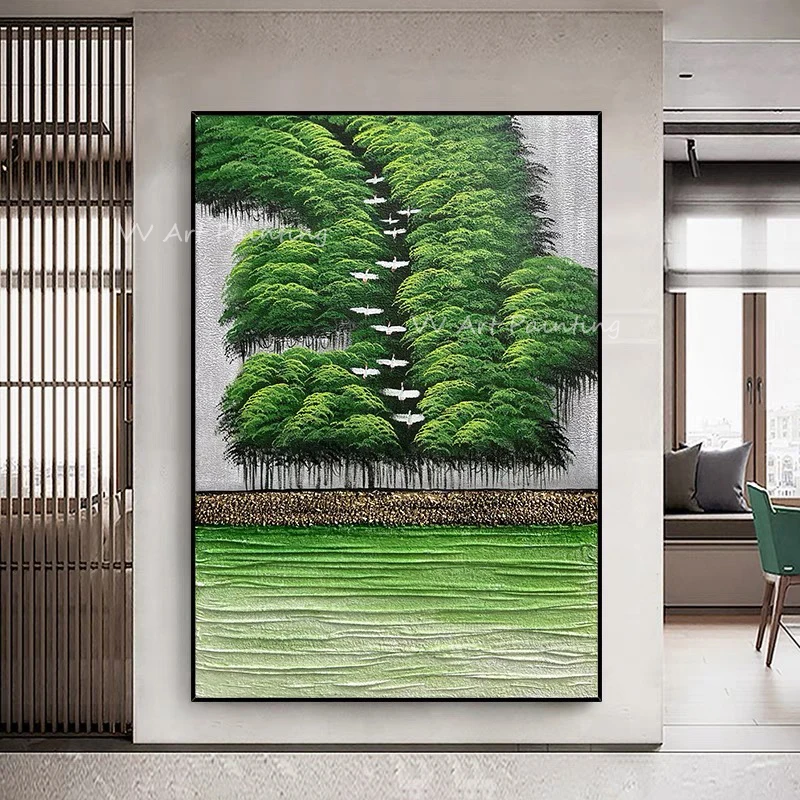 

Картины масляные на стену с изображением дерева, зеленого пейзажа
