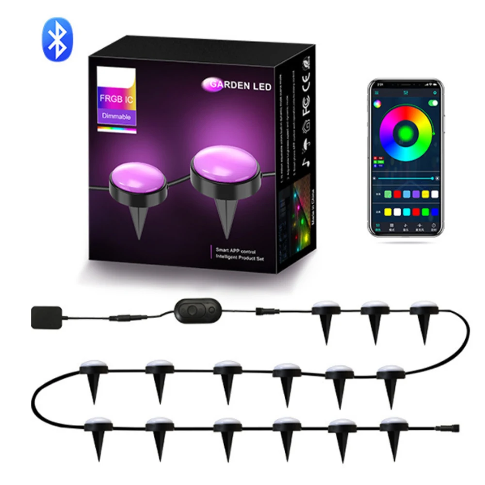 

10M Smart Ground String Lights 12V RGB Waterproof APP Control Outdoor Spotlight Buried Lawn Lamps Garden Ramadan Decoration