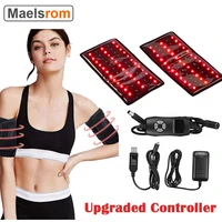 2pcs infrared red light therapy device arm slimmer knee pads 660nm 850nm arm joints wrap for fat buring pain relief with timer