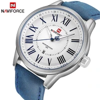 naviforce watches for men fashion date display genuine leather big dial clock waterproof sport quartz wrist watches reloj hombre