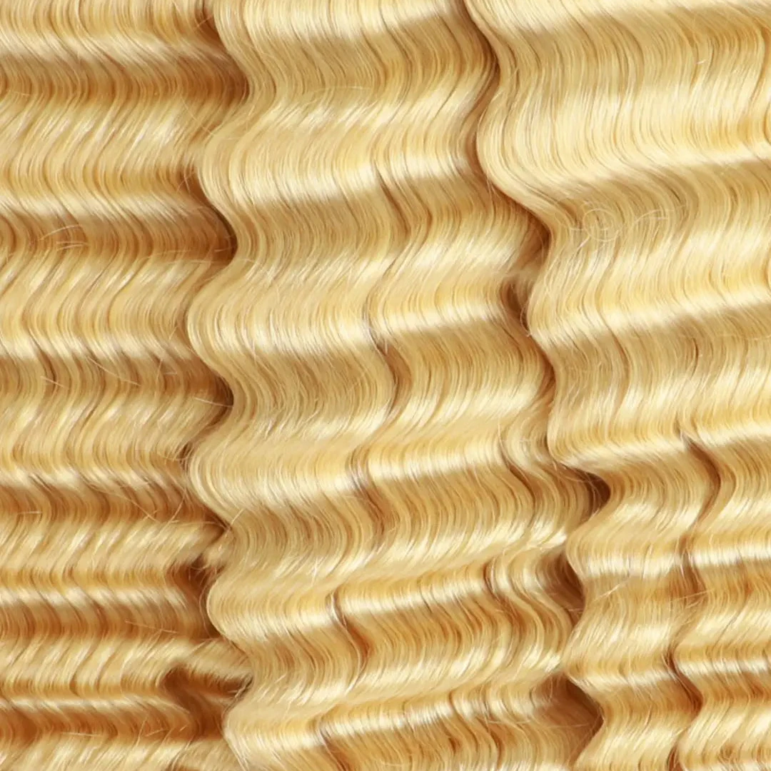 # Наращивание волос 613 Blonde Deep Wave для плетения кос, натуральные волосы, блонд, глубокая волна, богемный стиль, кудрявые волосы для плетения. (art.: 3920dbe3bbb9a) - 3920dbe3bbb9a