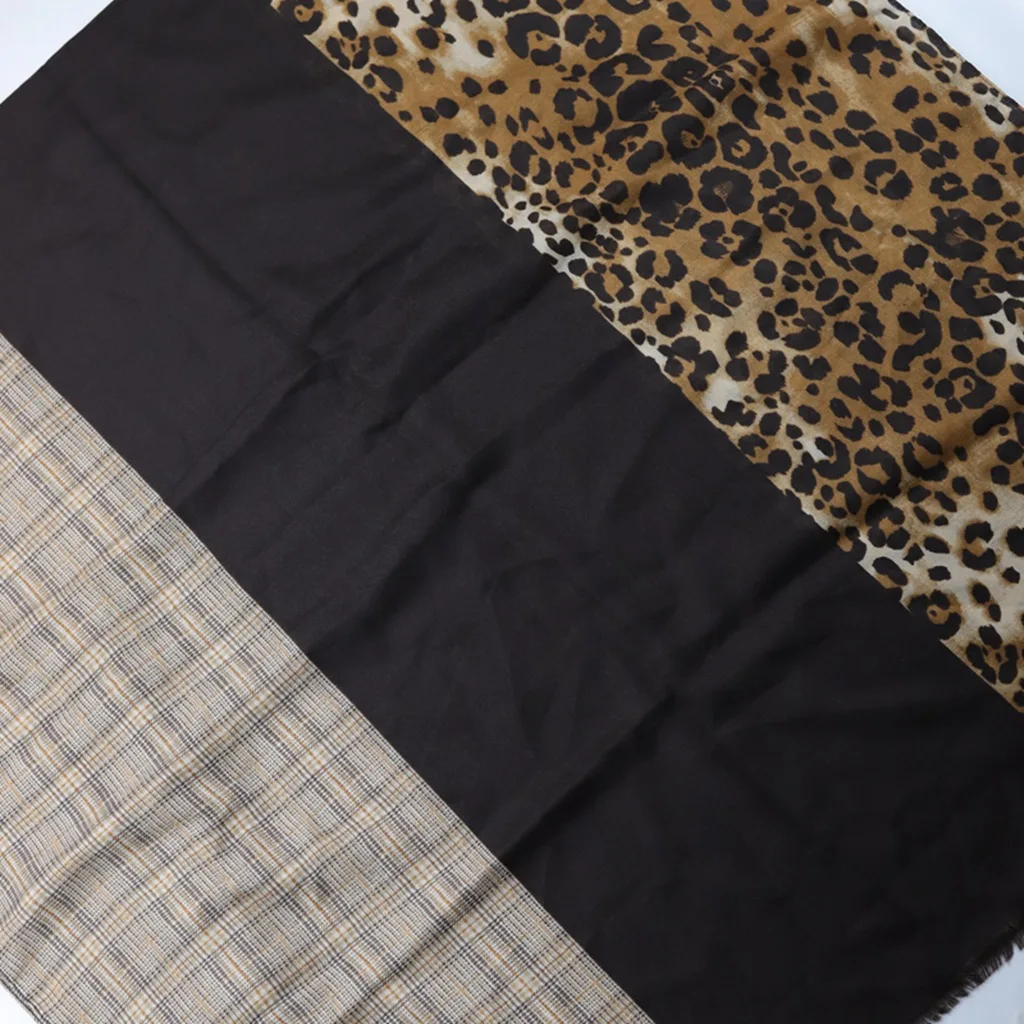 1 пара 180 см * 90 клетчатого длинного шарфа с леопардовым принтом однотонный