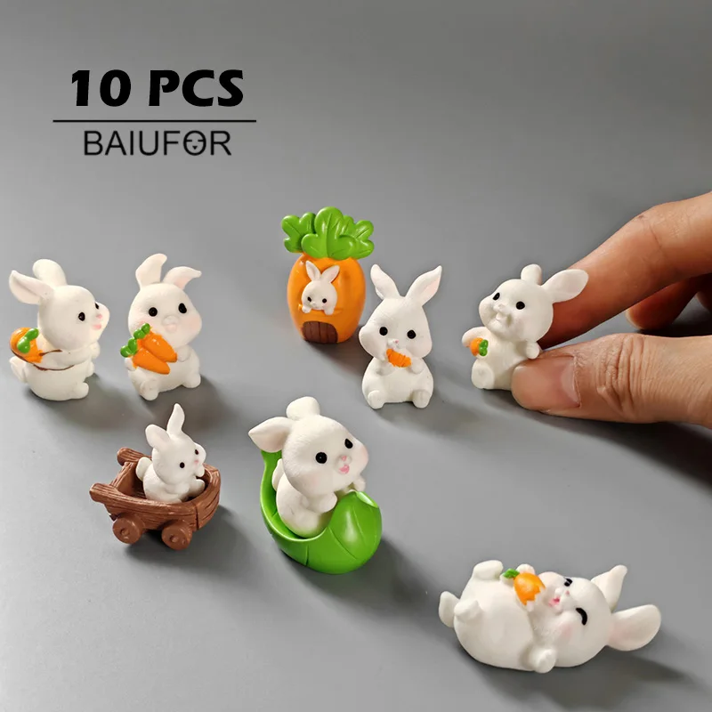10 шт. милая фигурка кролика с горячей морковью пейзаж сделай сам домашний