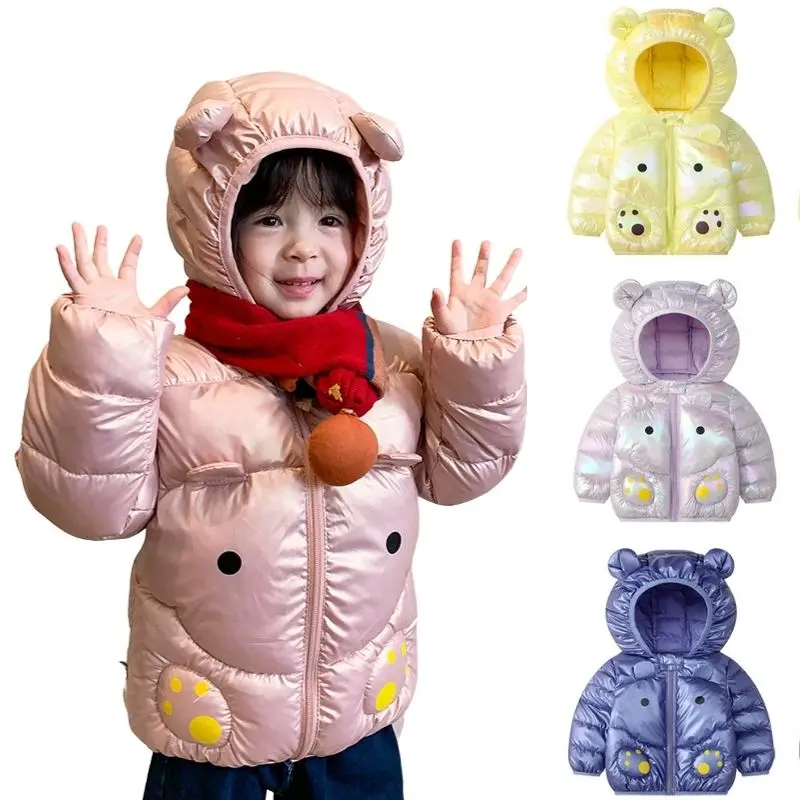 

Kid's coat Children jacket Kids Cotton Clothing Thickened Down Girls Jacket Baby Winter Warm Coat Zipper Hooded Costume