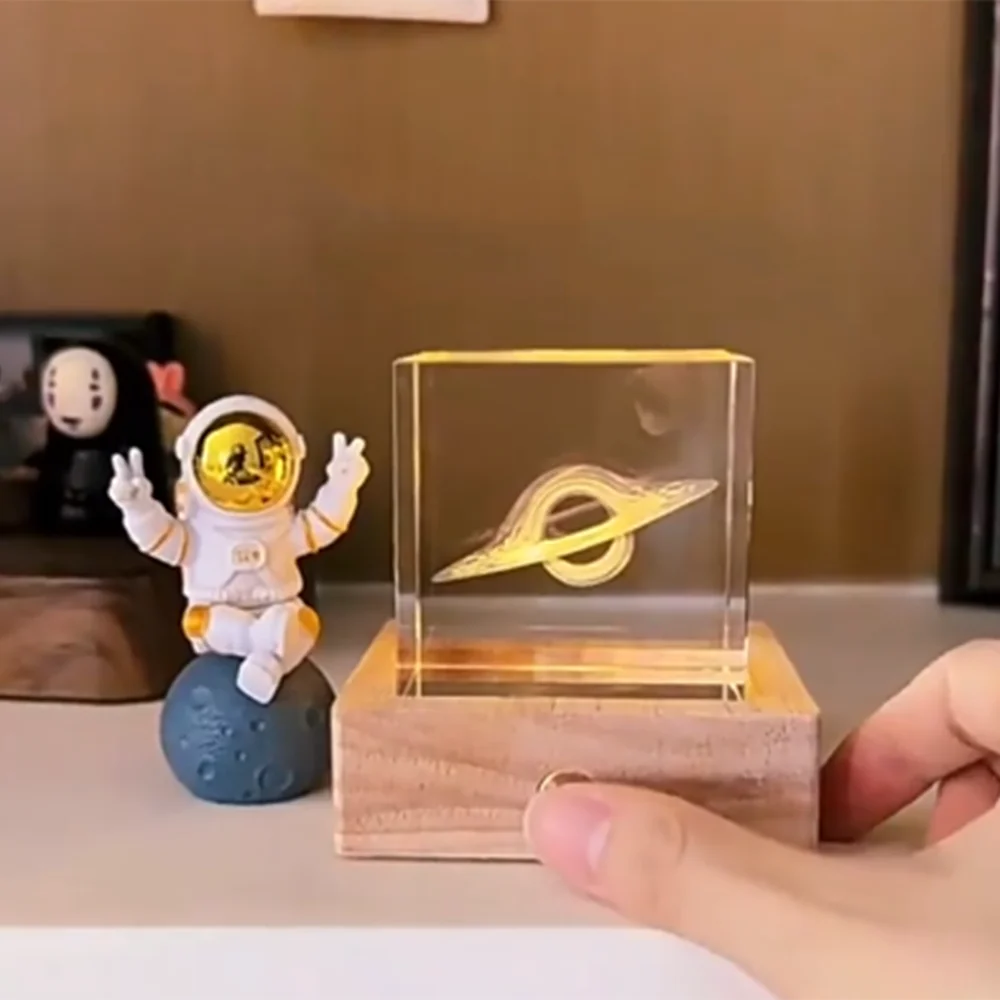 Хрустальная лампа с подставкой стеклянный куб украшение для дома спальни