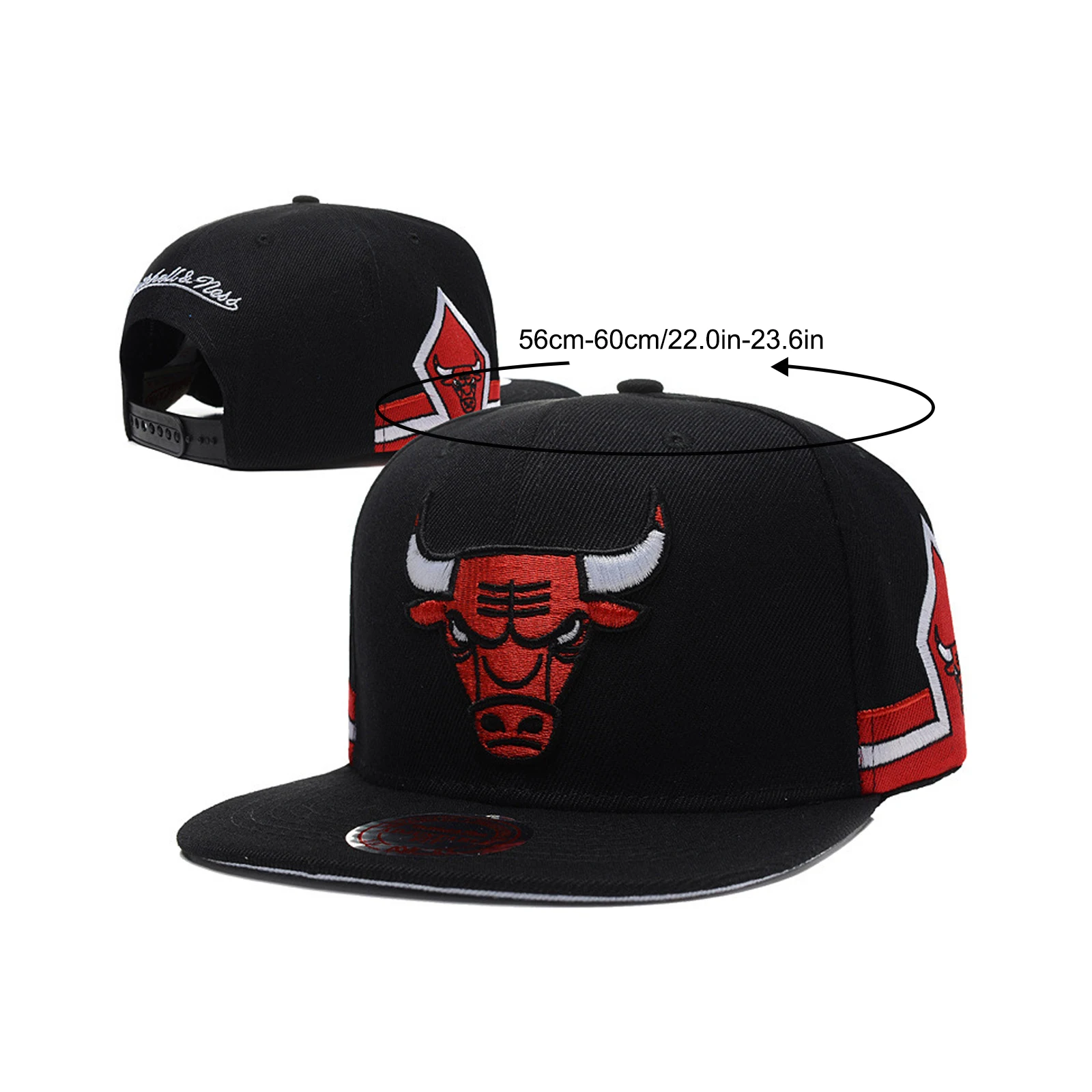 Кепка Chicago Bulls Snapback Cap Регулируемая черная шляпа NBA