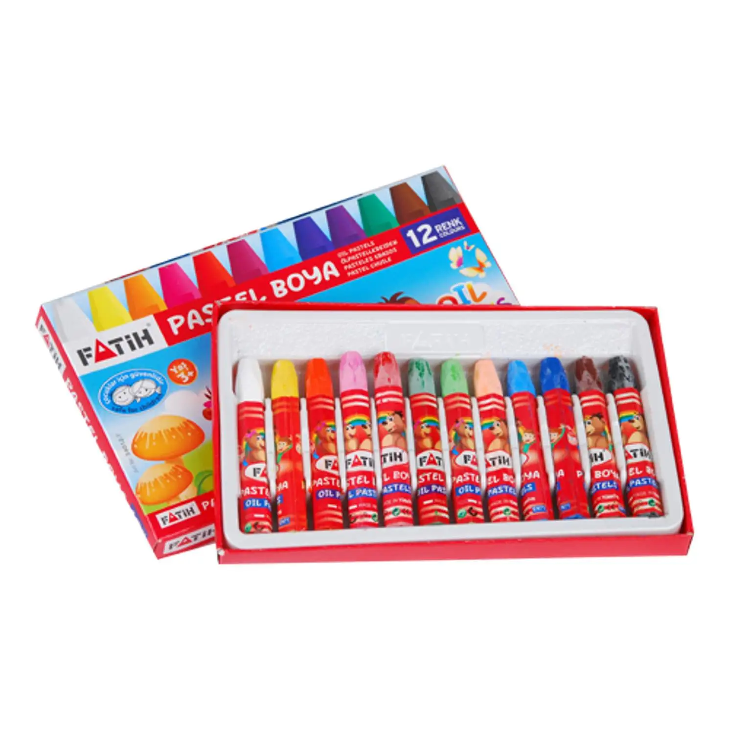 Детский набор краски Fatih 9 видов 75 шт. (12 каждая мелка фломастеры цветные карандаши