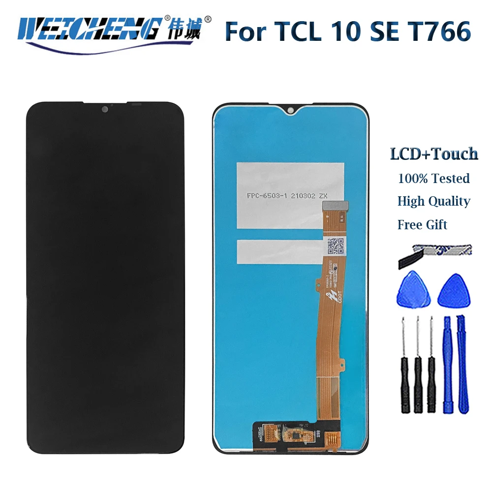 Оригинальный ЖК-дисплей для TCL 10 SE T766 и дигитайзер сенсорного экрана 6,52 дюйма, аксессуары для TCL 10 SE T766H/T766J/T766U, Ремонт ЖК-дисплея