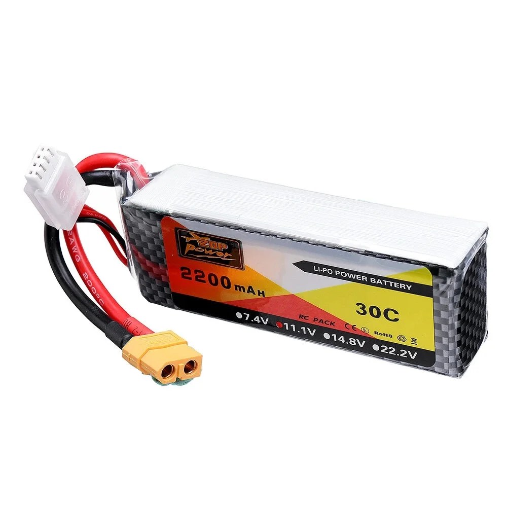 ZOP Power 11.1V 2200mAh 30C 3S Lipo Батарея Разъем XT60 |