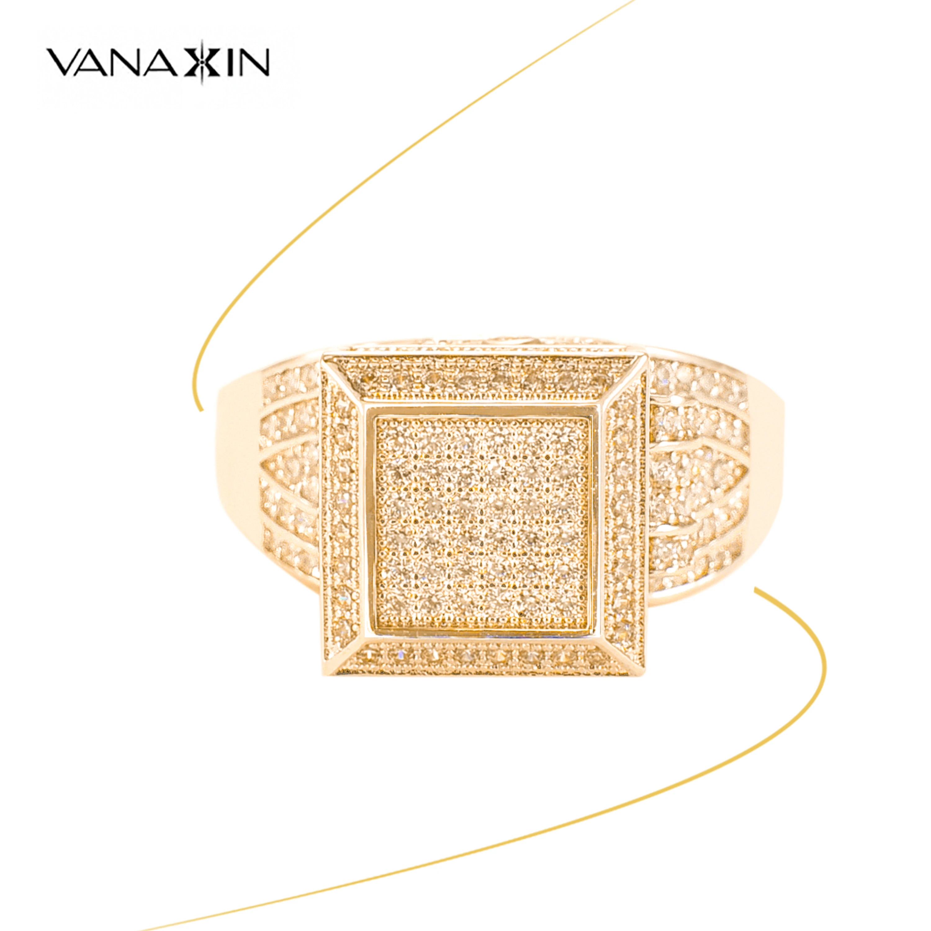 VANAXIN высокое качество хип HopJewelry кольца для мужчин Iced Out AAA + фианит пара прекрасный подарок