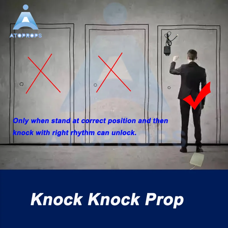 Escape Room Prop Knock Prop Real Life Game knock the Door With Right Rhythm to Unlock the Chamber Room ATOPROPS