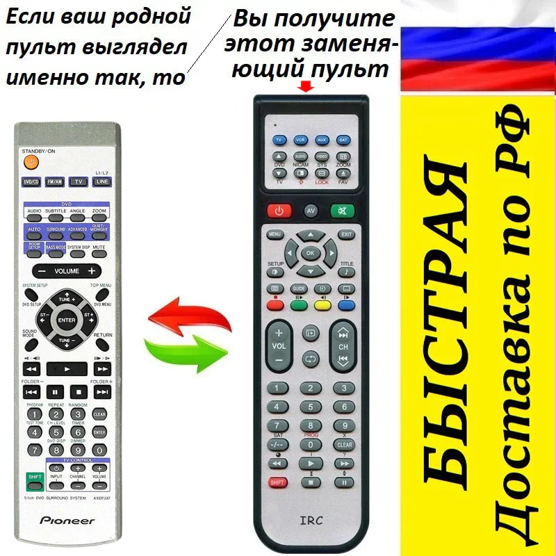 Replacement remote for Pioneer axd7337 AV receiver pioneer | Remote Control
