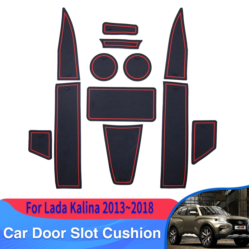 

Door Groove Mat For Lada Kalina II MK2 BA3 2192 2194 2013~2018 Gate Rubber Styling Slot Hole Pad Car Accessories Anti-Slip Mats