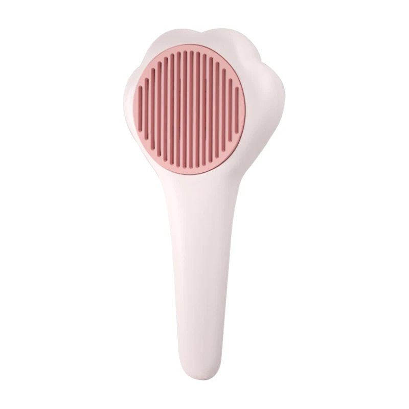 Pet Grooming Comb with One-Click Hair Removal:Cute Cat Paw-Shaped,Essential Pin Brush for Cats - Eliminate Loose Fur &Easy Clean