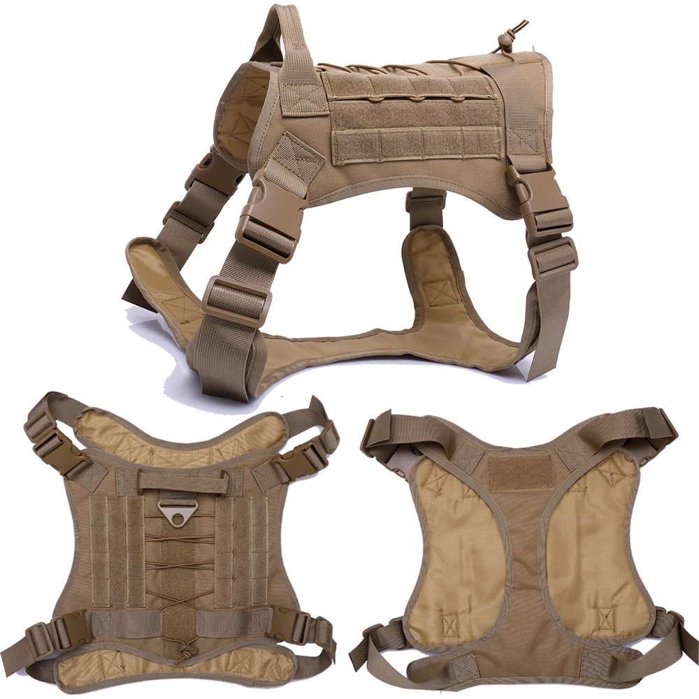 

Tactical Dog Harness Pet Training Vest Leash Set For Small Medium Big Dogs