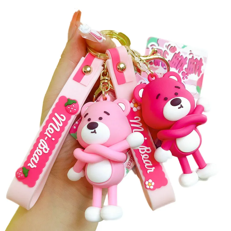 

Silicone Strawberry Bear Hands and Feet Magic Stretch Key Chain Mobile Backpack Car Pendant Gift for Women and Men