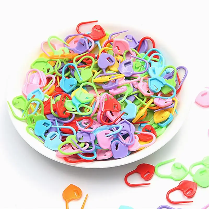 

50/100 Pcs Plastic Resin Small Clip Locking Stitch Markers Crochet Latch Knitting Tools Needle Clip Hook Sewing Tool Mixed Color