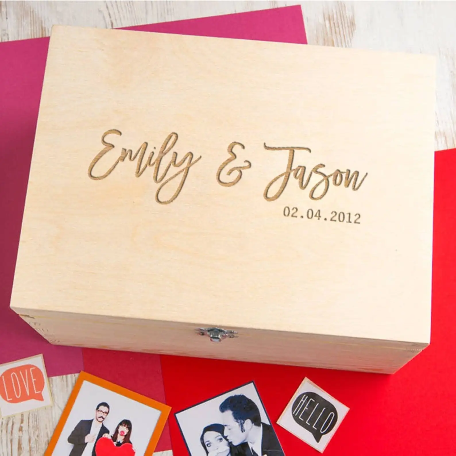 - Personalised Memory Box For Couples - Wedding Anniversary Gift For Newlyweds - Engraved Chris