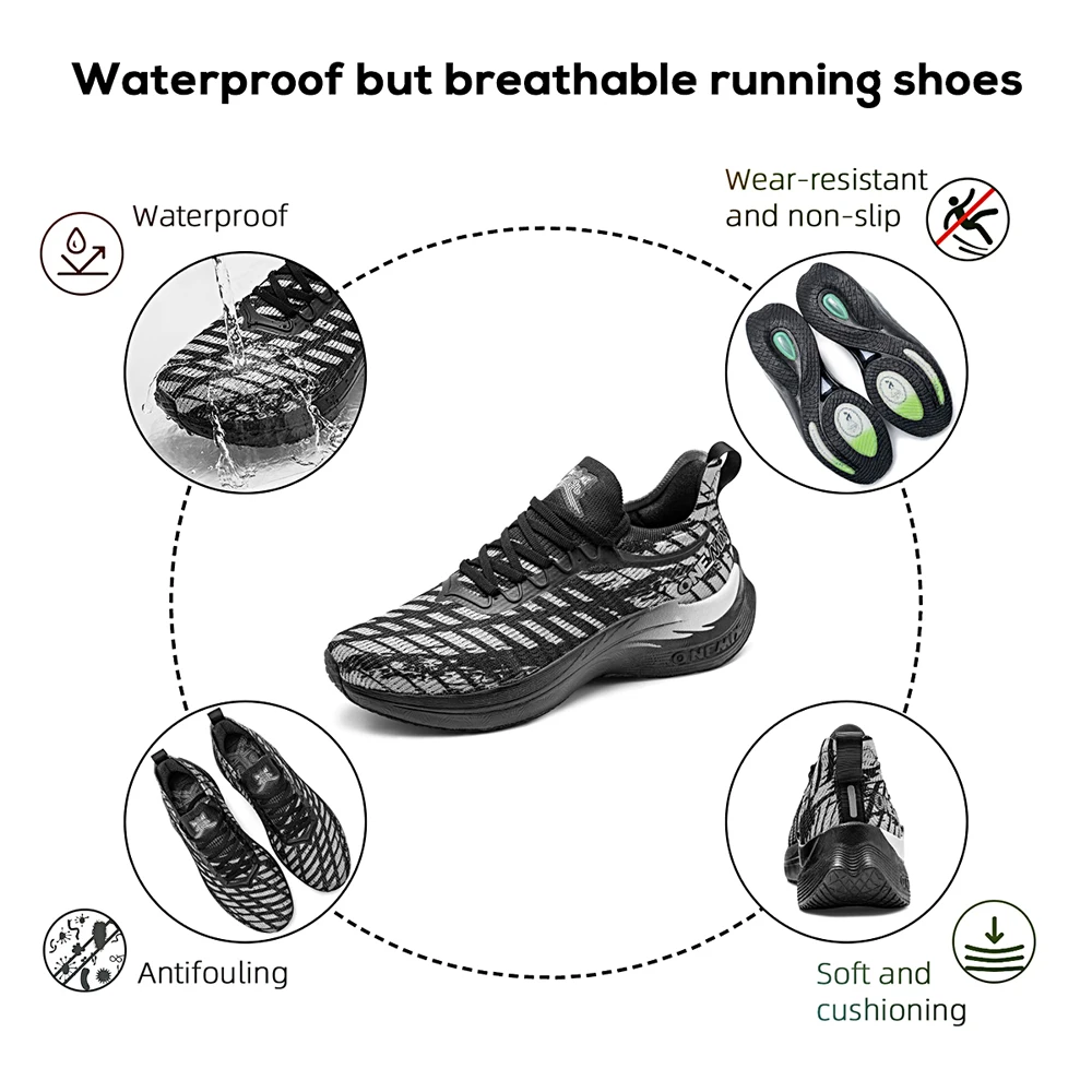 ONEMIX Professional Running Shoes for Man Breathable Athletic Training Sport Shoes Outdoor Waterproof Non-slip Original Sneakers