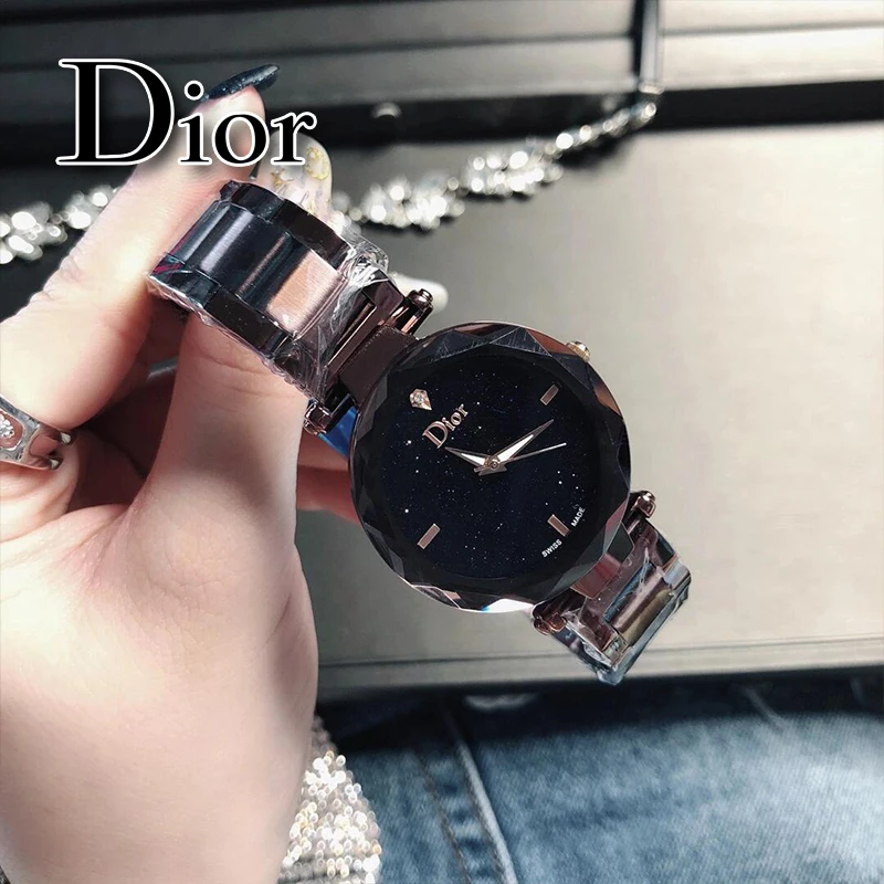 Часы в стиле Dior осенне-зимние модные новые роскошные женские кварцевые часы со