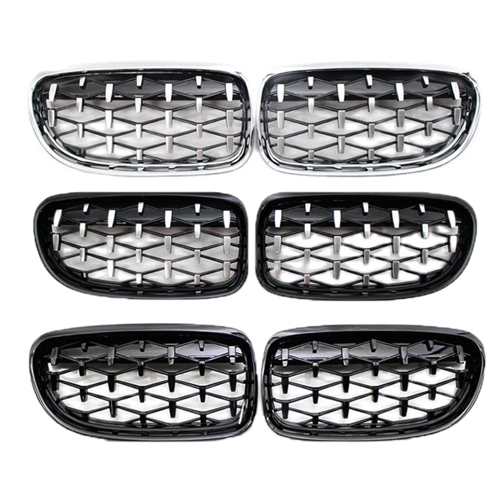 

Meteor Plating Car Grilles Chrome Car Front Bumper Kidney Diamond Grille For BMW 1 Series F20 F21 2011-2014 Auto Accessories