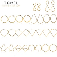 tgnel new stainless steel coil earrings for women 18k gold earrings hypoallergenic puretitanium needles suitable for ear care