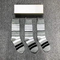 tb mens boutique stockings polyester cotton middle tube socks summer thin solid color breathable business mens socks