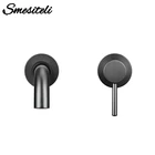 Смеситель с одной ручкой, настенный кран для раковины, кран для горячей и холодной воды для ванной, оптовая продажа, черный, белый, розовое золото