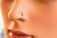 unique indian tribal diamond floral flower nose ring piercing cartilage fashion jewelry gift for her