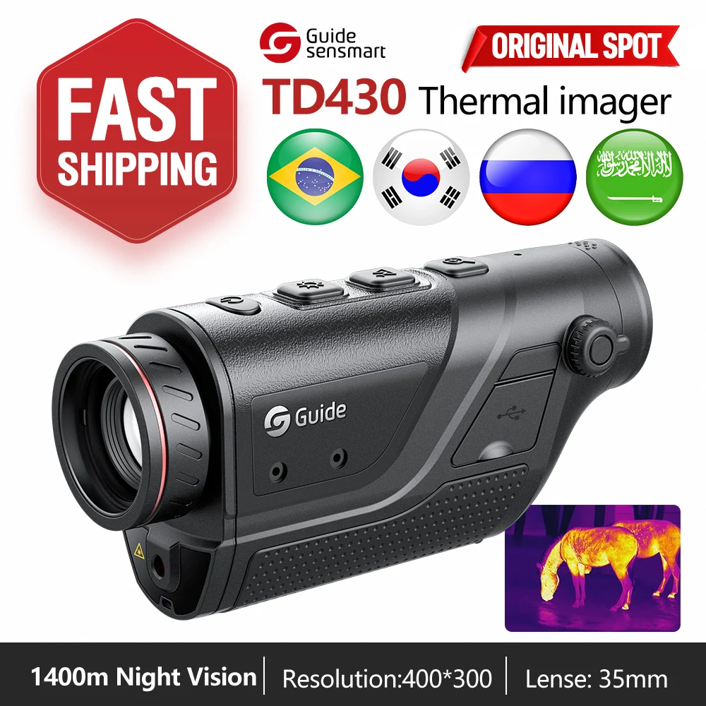 

Guide TD210/430 Thermal Imager for Hunting Infrared Night Vision Monocular Thermal Vision Professional Outdoor Hunting Scope