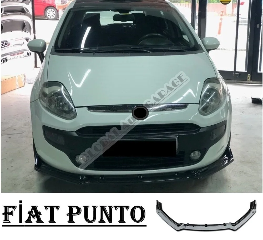 

For Fiat Punto Front Bumper Attachment Lip 2003-2020 Piano Glossy Black Splitter Diffuser Universal Spoiler Bumper Mud Flaps