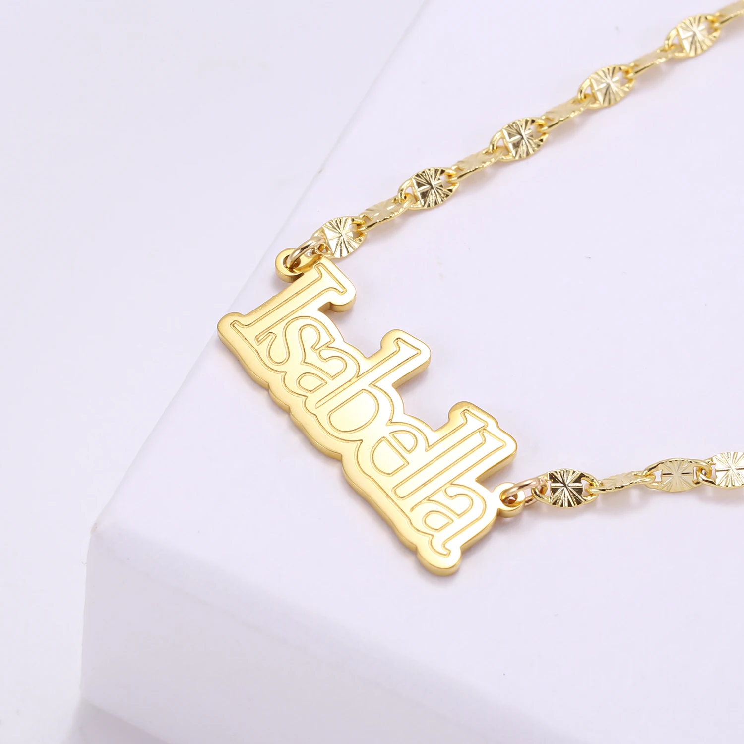 Именное ожерелье из нержавеющей стали MYDIY на заказ, кулон с глубокой гравировкой имени, перманентное позолоченное ожерелье 18 карат, подарок для женщин, ювелирные изделия
