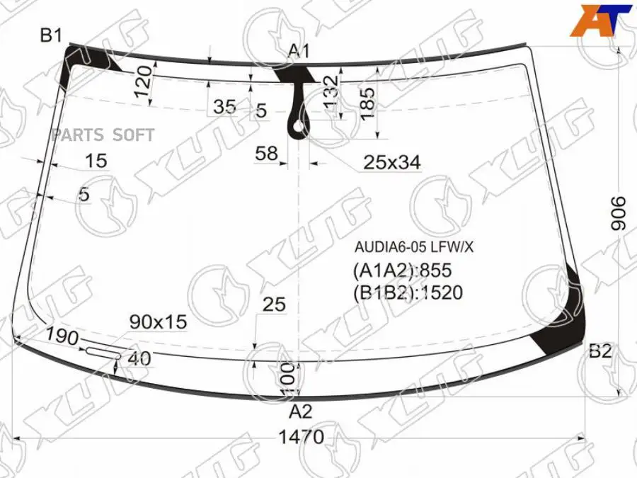 XYG AUDIA605LFWX Стекло лобовое (ветровое)