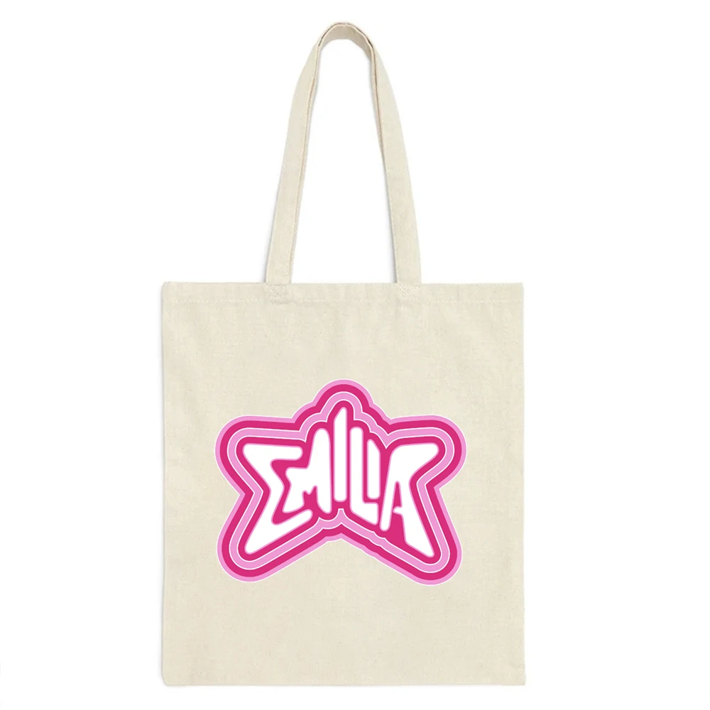 Альбом MP3 Emilia Mernes женская сумка через плечо с принтом Холщовая Сумка-тоут в стиле