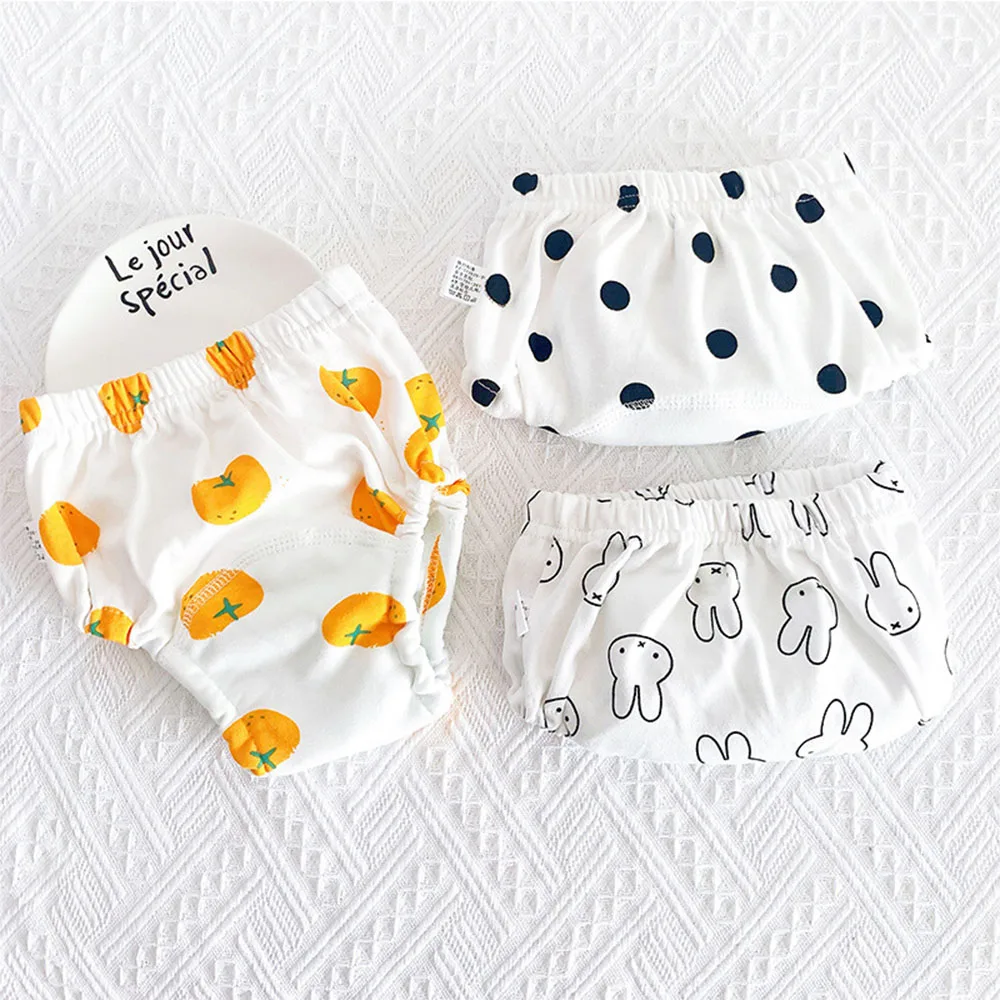 3PCS/Pack Pure Cotton Baby Cloth Diapers Six-Layer Gauze Diaper Pocket Learning Pants Breathable and Comfortable Washable