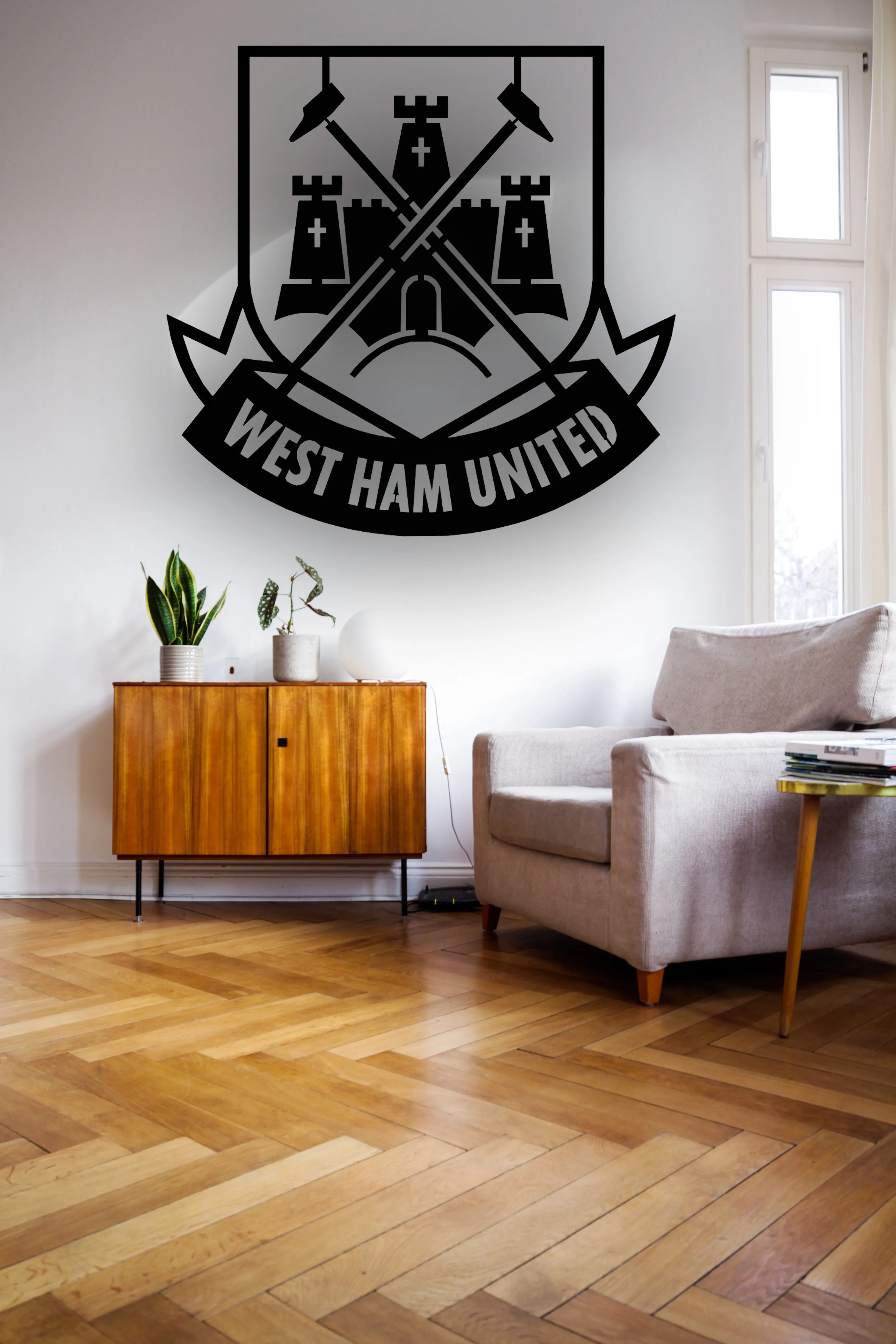 

West Ham United Logo Metal Wall Art Decor Picture Decoration Wall Decor Table Hanging Football Team Fans