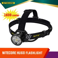nitecore hu60 1600 lumens usb rechargeable wireless adjustable focus outdoor headlamp with 4 x cree xp g3 s3 and cree xhp35 led