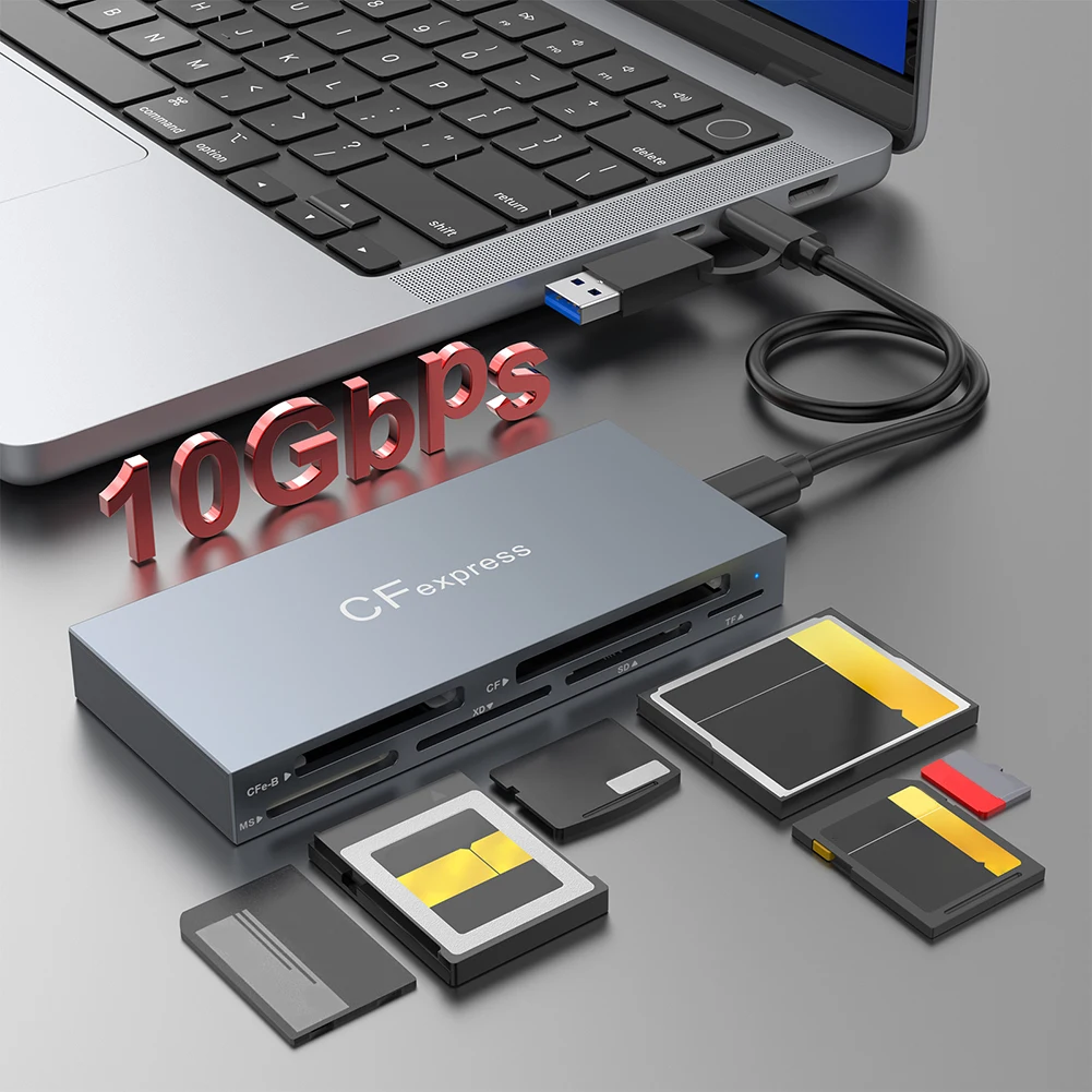 6 в 1 кард-ридер CFexpress Type B/CF/XD/MS/SD/TF Type-C USB 3.2 Gen2 10 Гбит/с
