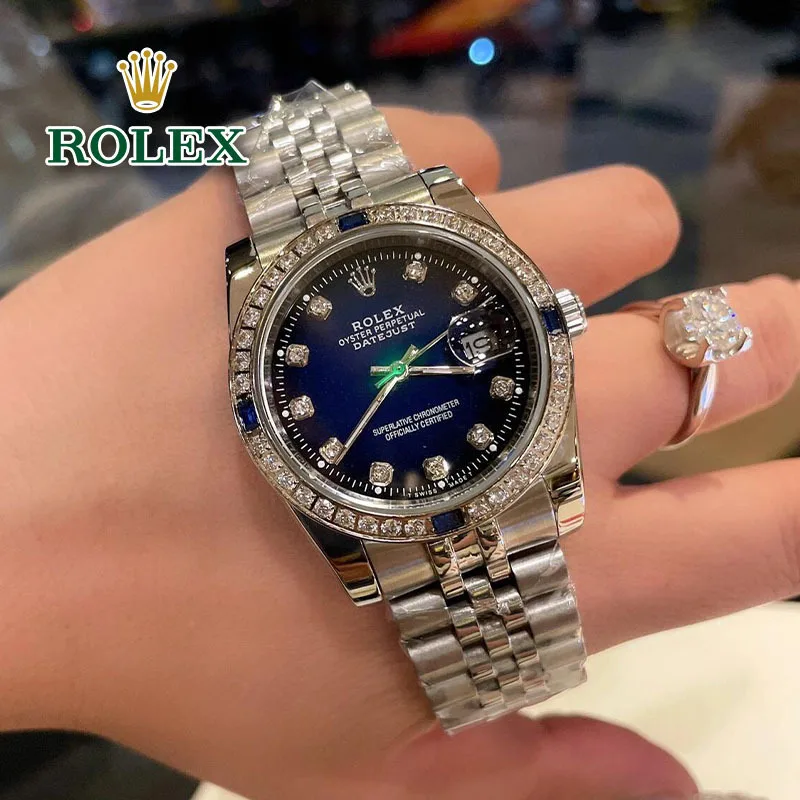 Часы в стиле Rolex великолепные элитные с большим бриллиантовым кольцом