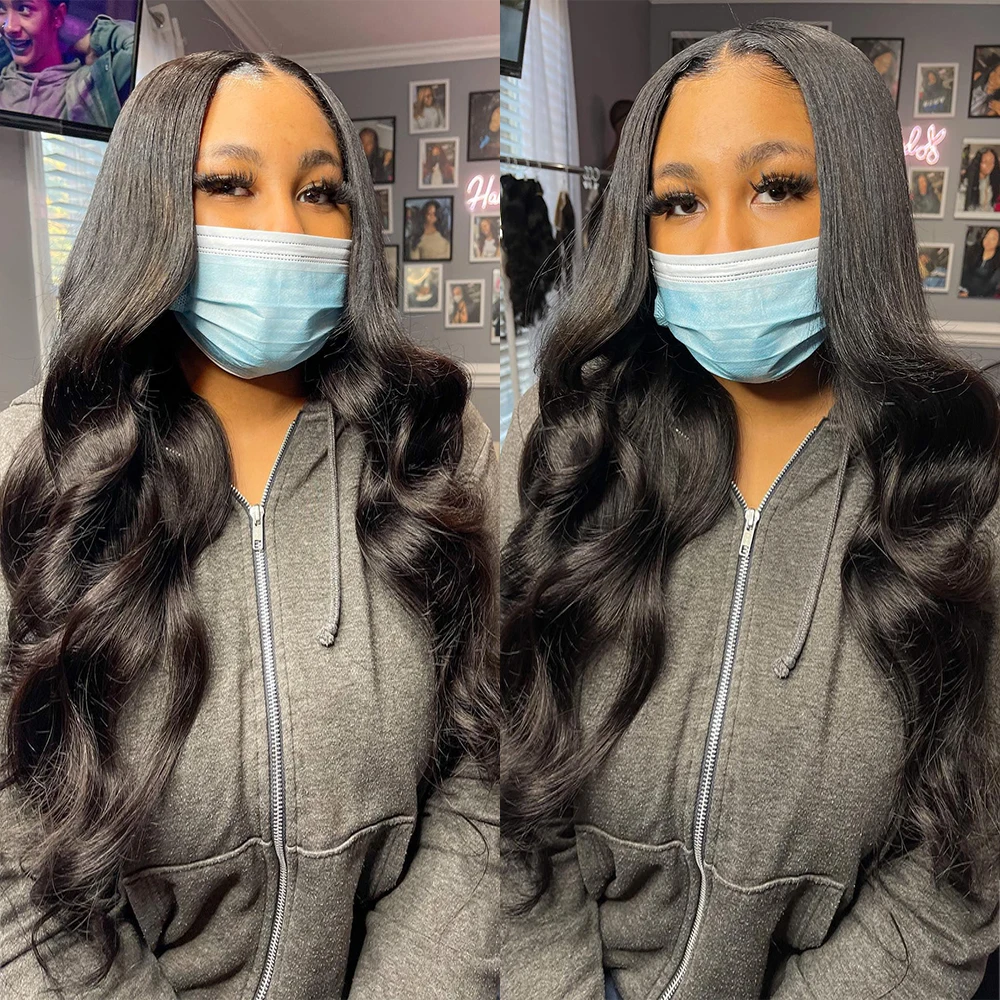

Body Wave Lace Front Wig Human Hair Body Wave Frontal Wig Pre Plucked 4X4 Closure Wig Peruvian Body wave 30 Inch Hd Lace Wig