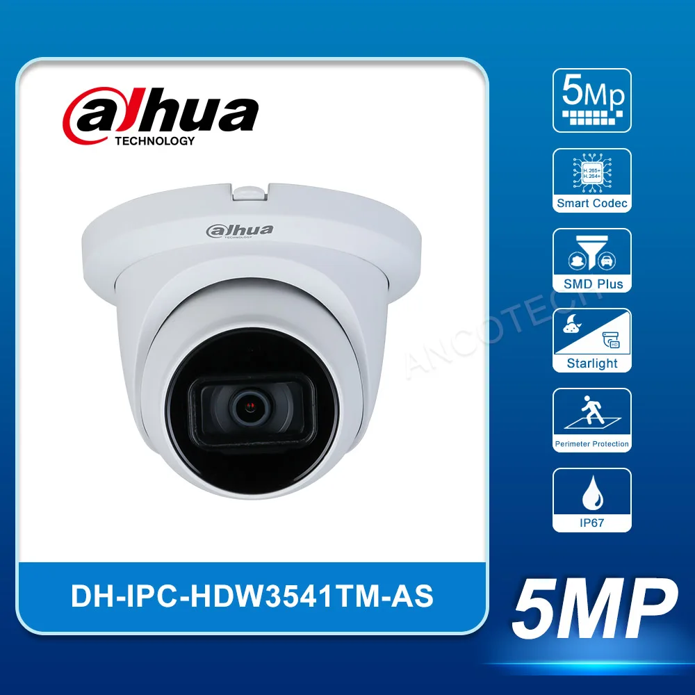 

Dahua IPC-HDW3541TM-AS 5 Мп ИК фиксированный фокусный глазный шар WizSense сетевая камера 50 м ИК датчик движения Встроенный микрофон IP-камера