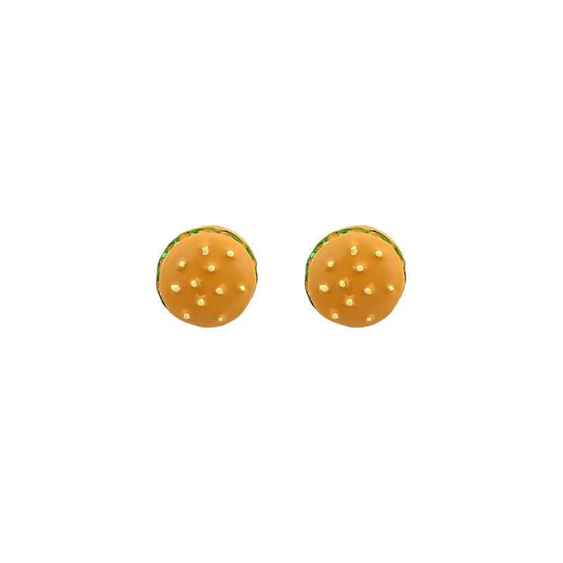 

Tasty Burger Food 925 Sterling Silver Stud Earrings Cute Mini Burger Earrings Women's Creative Jewelry