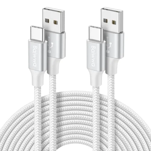 Кабель USB Type C белый [Комплект из 2 предметов длиной 3 м] для быстрой зарядки Baiwwa USB-A -