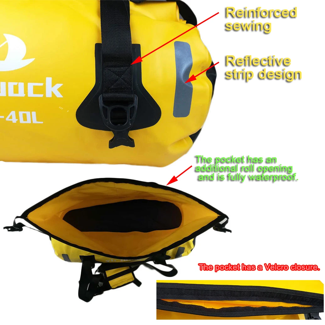 40L 60L 80L Waterproof Motorbike Back Seat Bucket Surfing Duffel Pack Dry Saddle Luggage Storage Beach Motorcycle Rear Tail Bag