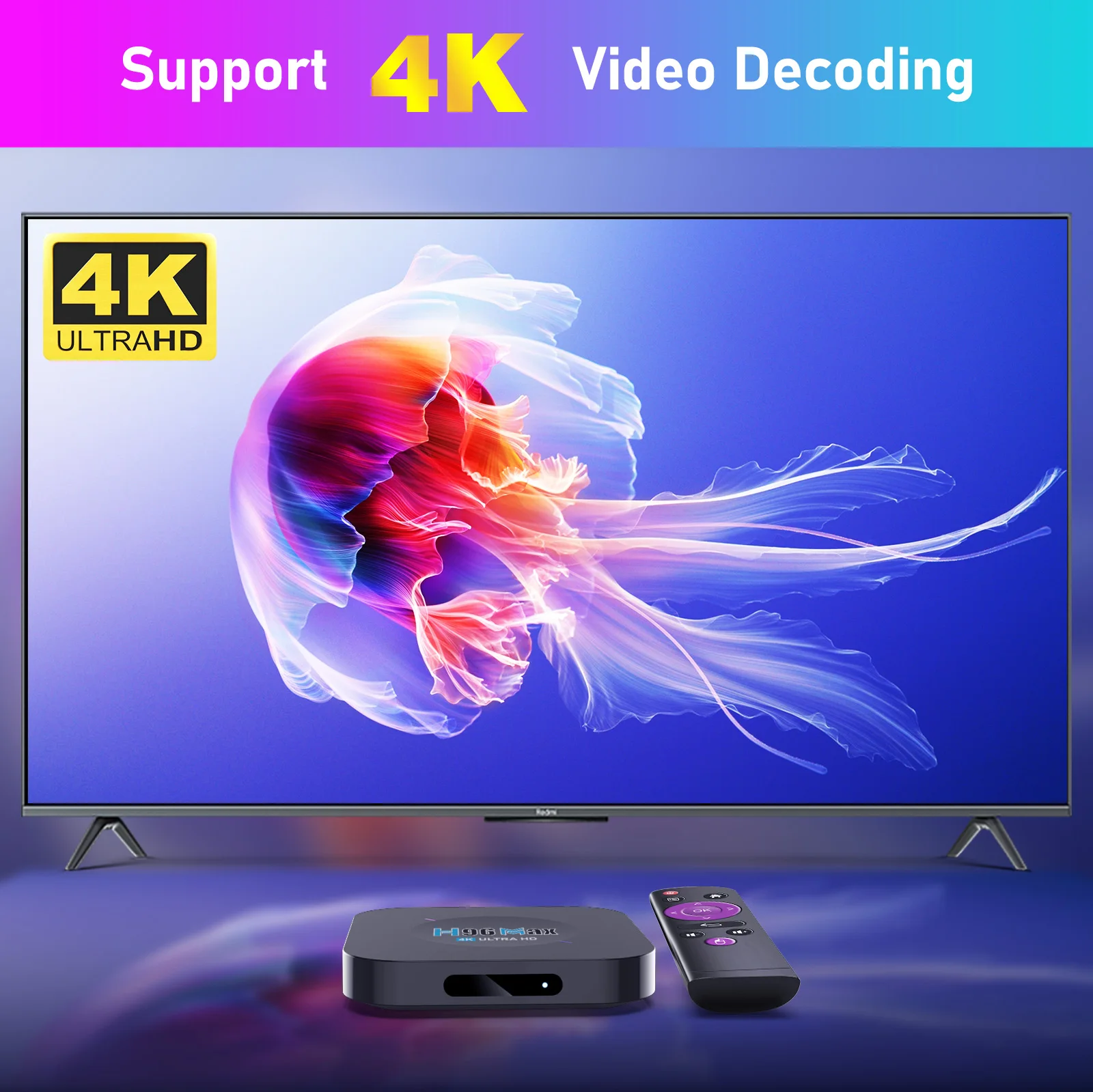 Поддержка 4K ULTRA HD h96 Max Android 11 tv box 2 Гб ОЗУ Rockchip RK3318 HDR 4k smart android