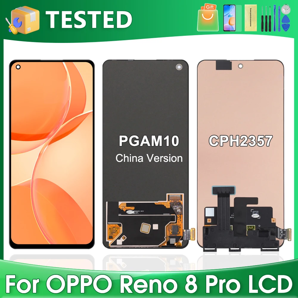 Для OPPO Reno 8 Pro для CPH2357 PGAM10 ЖК-дисплей сменный преобразователь сенсорного экрана в