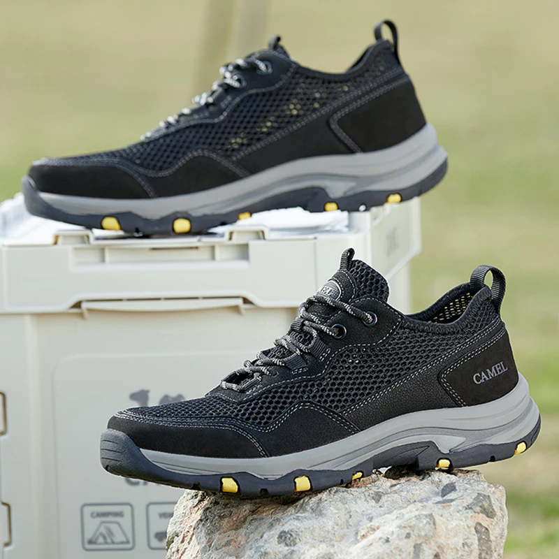 Goldencamel Outdoor Sport Hiking Shoes Men Trail Trekking Sneakers Climbing Waterproof Non-slip Breathable Mesh Summer