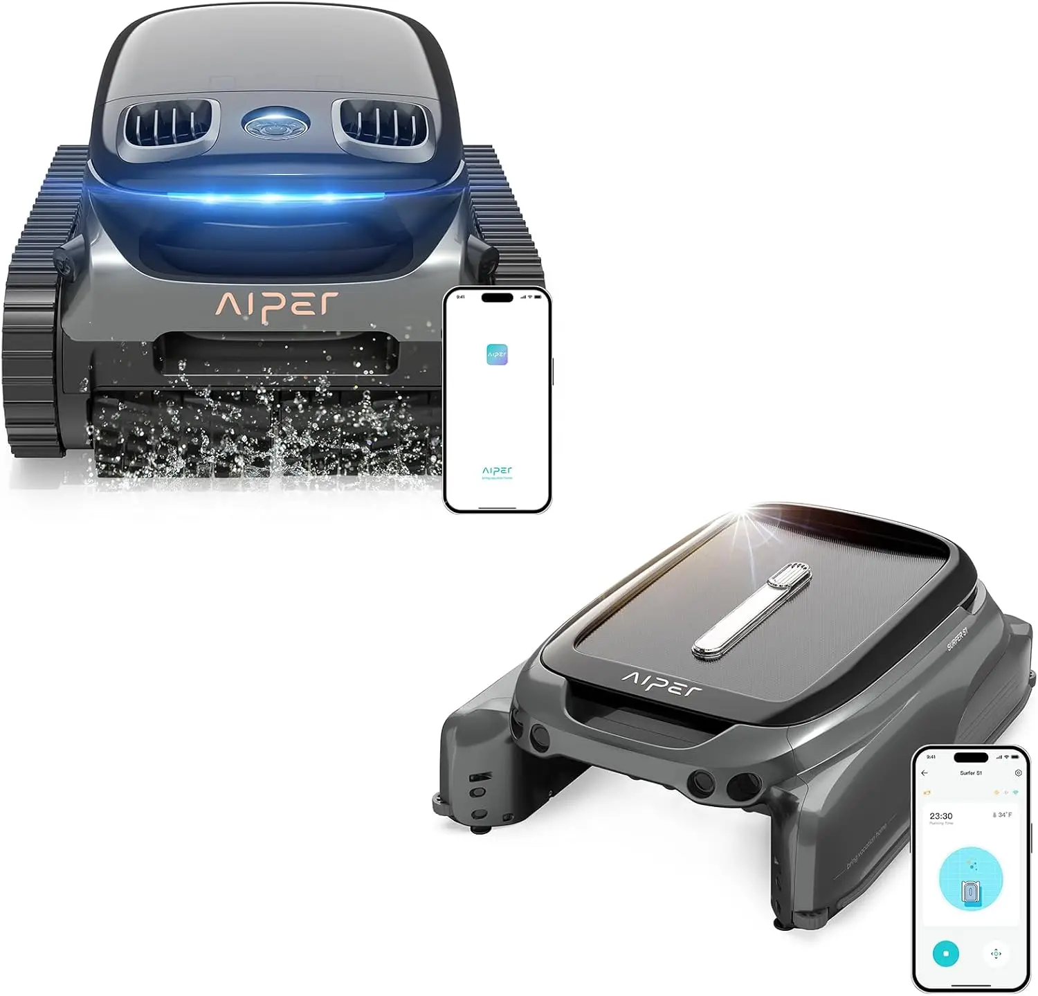 СОВЕРШЕННО НОВЫЙ__ Беспроводной робот-очиститель AIPER Scuba S1 с монитором бассейна HydroCommSmart, интеллектуальная навигация для подземных бассейнов, 24_7 D (art.: 3920d3af85a71) - 3920d3af85a71