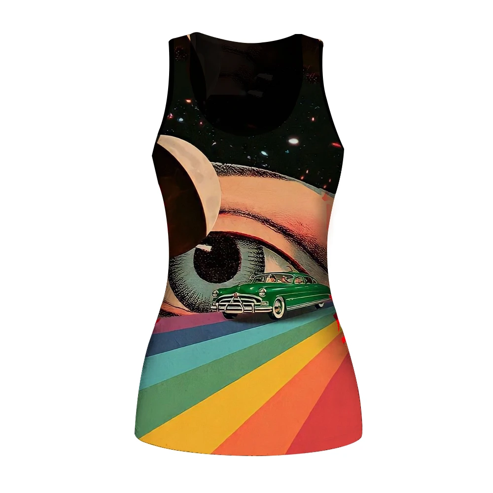 

Summer Women's Sports Tank Top Floral Fun 3D Printed Yoga Shirt Gym Fitness Tank Sleeveless Running Tee