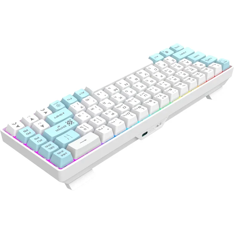 Клавиатура Defender Deron GK-098 USB белый/голубой тип подключения: беспроводная интерфейс: